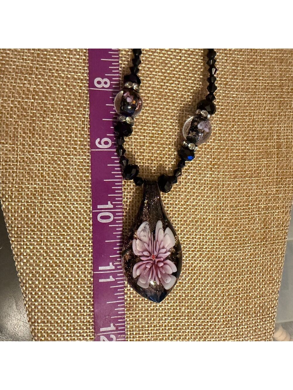 NECKLACE Handmade Black Beaded Necklace and Bracelet Set